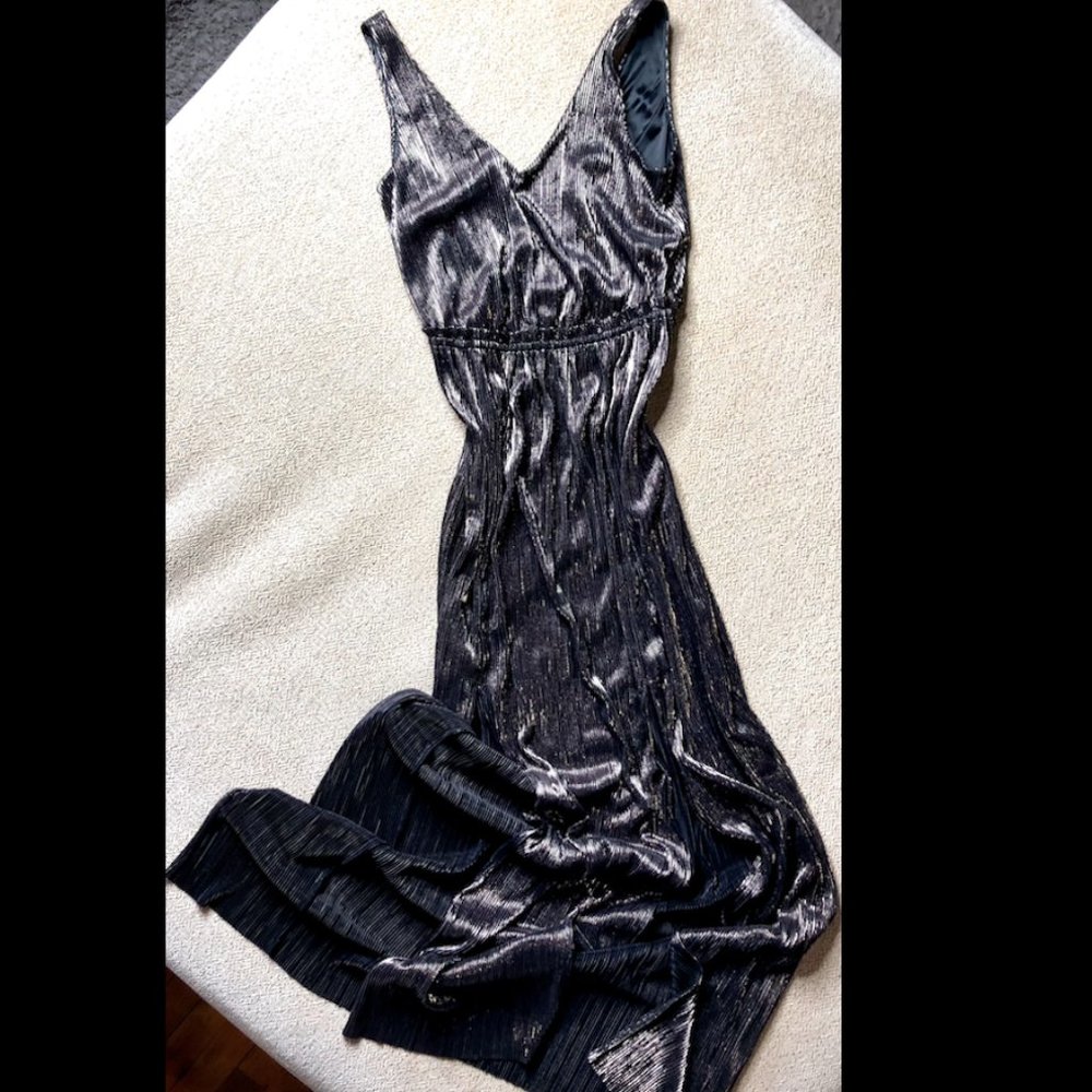 BCBGeneration Long Silver Dress